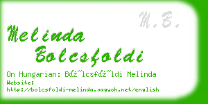 melinda bolcsfoldi business card